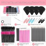 Disposable Makeup Applicators Kit with Triangle Makeup Puff Makeup Mixing Palette Makeup Artist Supplies Disposable Mascara Wands, Lip Brushes, Hair Clips Powder Puffs for Face with Storage Box - Image 2